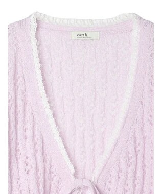 earth music&ecology テープヤーンリボンカーディガン Light Purple