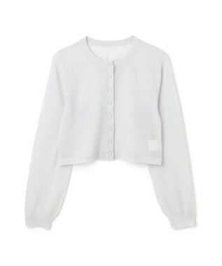 GRACE CONTINENTAL ラメシアーショートニットカーディガン シルバー