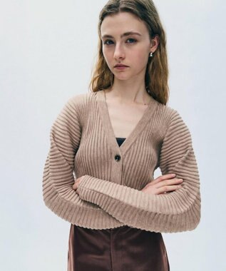 uncrave シアーストライプニット ドルマンカーディガン