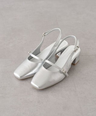 earth music&ecology 【予約】ベルトミュールパンプス シルバー