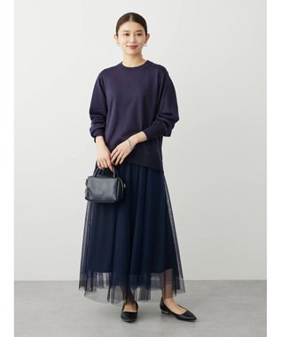 Green Parks アルガンオイル配合　クルーネックプルオーバー Navy