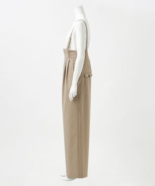 23区 L 【GOLD LABEL】クリスピーリネンストレッチ サスペンダーパンツ ブラウン系