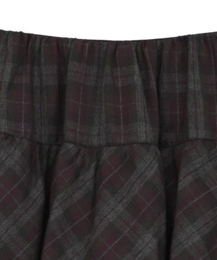 Green Parks ■ＥＳＣＡＲ　チェックペプラムフレアスカート Purple