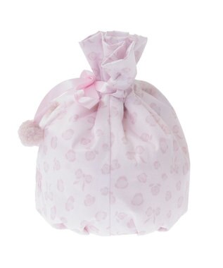 Maison de FLEUR リボンレオパード巾着ポーチ Light Pink