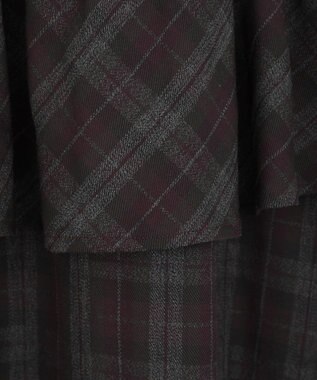 Green Parks ■ＥＳＣＡＲ　チェックペプラムフレアスカート Purple