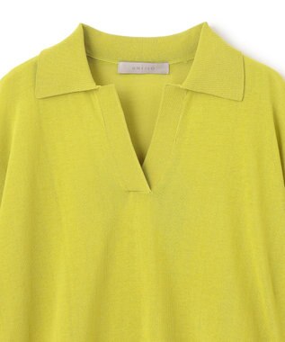 UNFILO フロスティコットン スキッパーニット ライム