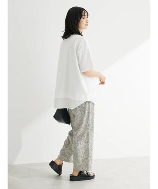 Green Parks 異素材切替ドッキングチュニック Off White