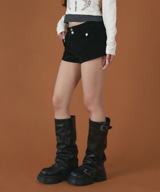 WEGO コーデュロイマイクロショートパンツ ブラック