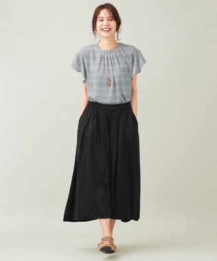 ANY 【ウエストゴム】ダルサテン スカーチョ ブラック