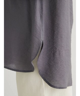 Green Parks レギュラーカラーシアーシャツ Charcoal Gray