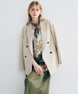 uncrave チェーン シルクスカーフ ネイビー