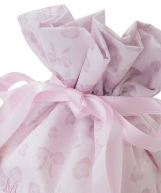 Maison de FLEUR リボンレオパード巾着ポーチ Light Pink