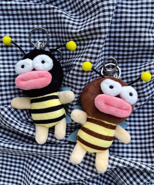 WEGO スリムたらこみつばちぬいぐるみキーホルダー ブラウン
