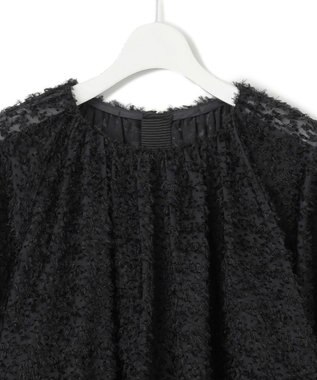 23区 L 【洗える】へアリ―カットジャカード ブラウス ブラック系