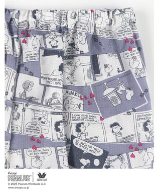 WACOAL ワコール_リラックス＆スリープ パジャマ 5分袖 半袖 8分丈 綿100%(本体) PEANUTS スヌーピー レディース FDT157 /ワコール グレー