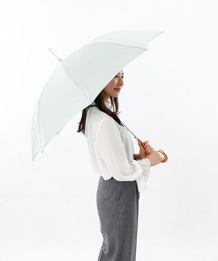 AURORA 【 NINA RICCI（ニナ リッチ）】リボン柄無地ジャガード雨傘（長傘） ミントグリーン