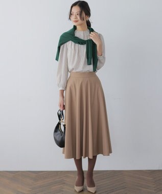 組曲 【ご好評につき追加予約 / 加藤ローサさん着用】ハンサムツイルフレア スカート ベージュ系