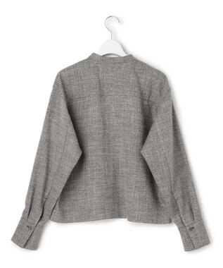 ICB L 【先行予約】ライトスラブツイード シャツジャケット ブラック×オフホワイトミックス