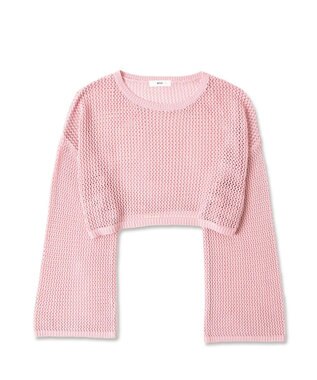 WEGO ショートメッシュニットプルオーバー ピンク