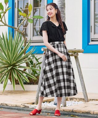 Tiaclasse 【洗える】幅広く活躍が期待できるボウタイレースブラウス ブラック