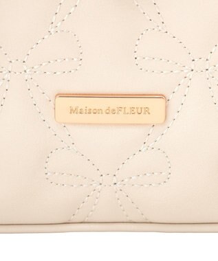 Maison de FLEUR スカーフ付きリボンキルティング2Wayスクエアトート Ivory