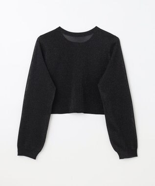 GRACE CONTINENTAL ラメシアーショートニットカーディガン ブラック