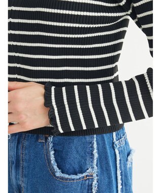 Green Parks ・ＥＬＥＮＣＡＲＥ　ＤＵＥ　Ｗ　ＺＩＰ　ボーダーカーデ Black