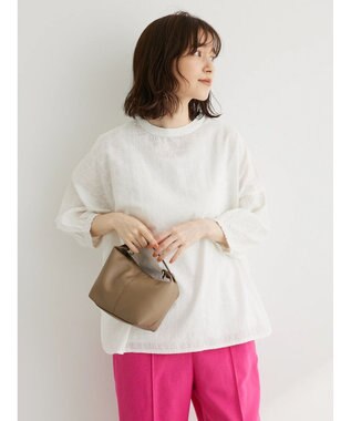 Green Parks Ｉ　ＳＥＴ２点　刺繍７分袖ブラウス＋タンクトップ Off White