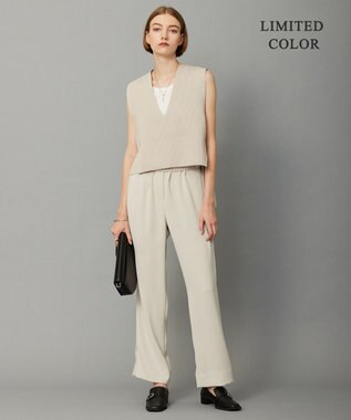 ICB L 【WEB限定カラーあり・洗える】 ライトダブルクロス ストレートパンツ トープ系