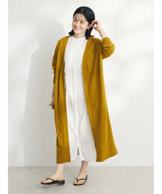CRAFT STANDARD BOUTIQUE 裾スリットロングニットカーディガン Mustard