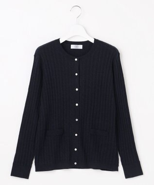 J.PRESS LADIES KNIT BASIC クルーネック カーディガン ネイビー系