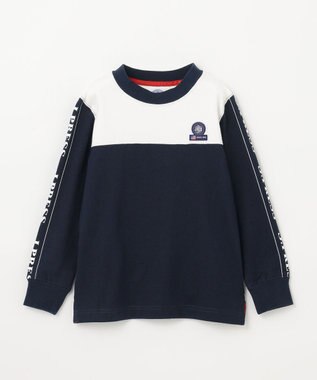 J.PRESS KIDS 【110-130cm】切替×袖プリント 長袖Tシャツ ネイビー系