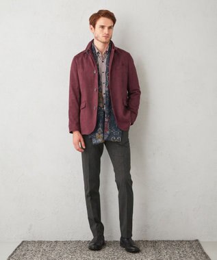 JOSEPH ABBOUD 【キングサイズ・ウエストも伸びる】オーガニックストレッチムリネピケ パンツ グレー系