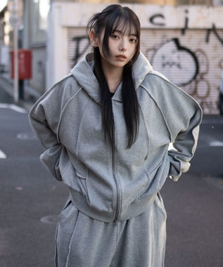 WEGO 【ユニセックス着用ITEM/MLサイズ展開】スウィッチングZIPパーカー