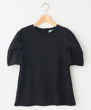 組曲 GIZAコットンタックスリーブ Tシャツ ブラック系