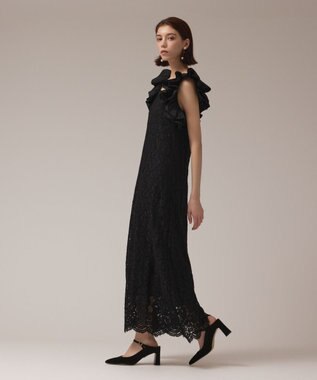 GRACE CONTINENTAL フリルレースワンピース ブラック