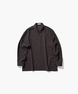 ATON TWIST WOOL WASHER | オーバーサイズシャツ - UNISEX BROWN TOP