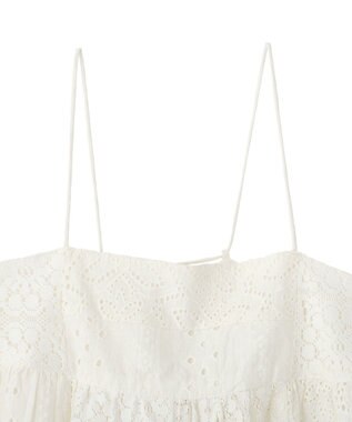 earth music&ecology 【セットアップ対応】【WEB・一部店舗限定】パッチワークレースキャミソール Off White