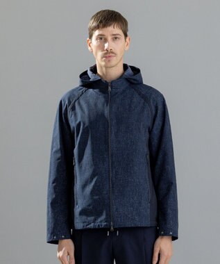 JOSEPH HOMME クールドッツストレッチ　フードブルゾン ネイビー系