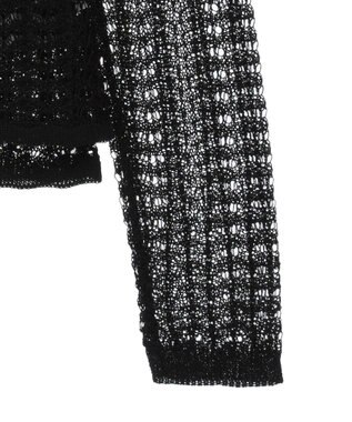 Green Parks ＳＥＴ２点　クロシェ風ニットプルオーバー Black