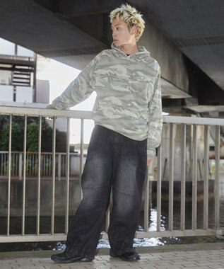 WEGO 【ユニセックス着用ITEM】パターンメタルワンポイントプルパーカー 柄2