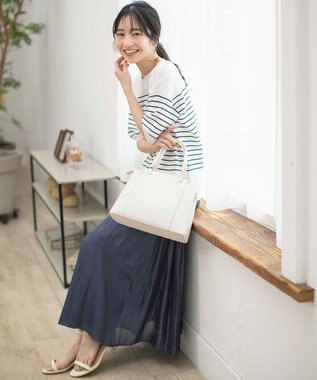 ANY SIS S 【洗える】オーロラギャザー スカート ダルブルー