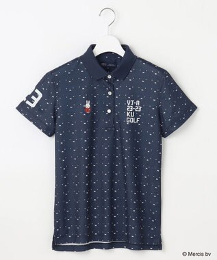 23区GOLF 【WOMEN】【吸水速乾/UVカット】ミッフィーフェイスポロシャツ ネイビー系5