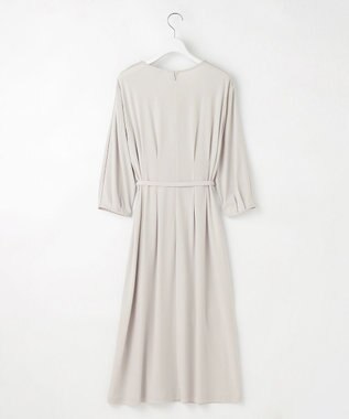 J.PRESS LADIES S トリアセスムース フレア ワンピース ライトグレー系