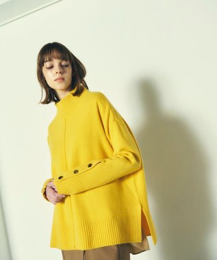 GRACE CONTINENTAL メリノウールニットトップ イエロー