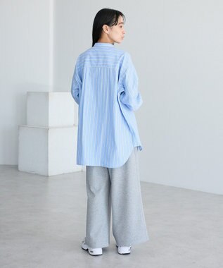 CRAFT STANDARD BOUTIQUE バンドカラーシャツ Stripe Blue