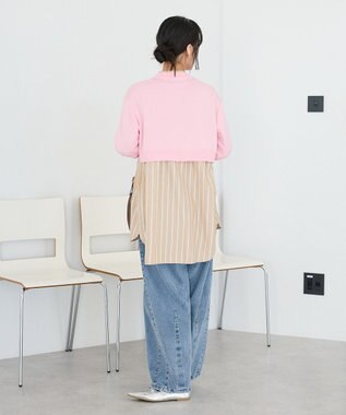 CRAFT STANDARD BOUTIQUE バンドカラーシャツ Stripe Beige