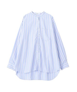 CRAFT STANDARD BOUTIQUE バンドカラーシャツ Stripe Sax