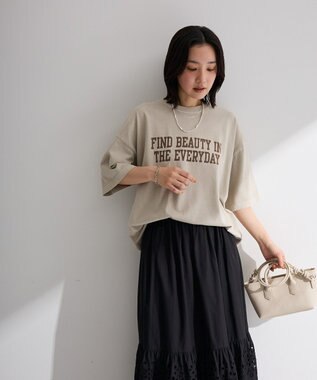 Green Parks ピグメントロゴＴシャツ Beige