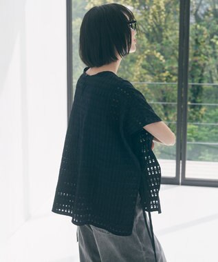 UNFILO シアー レイヤード Tシャツ ブラックチェック